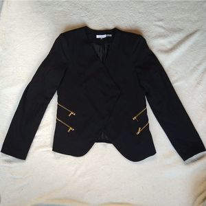 Calvin Klein Black Blazer with Gold Zippers